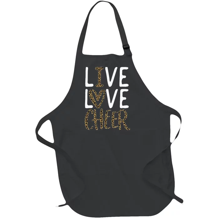 Live Love Cheer Cheerleading Cheerleader Full-Length Apron With Pocket