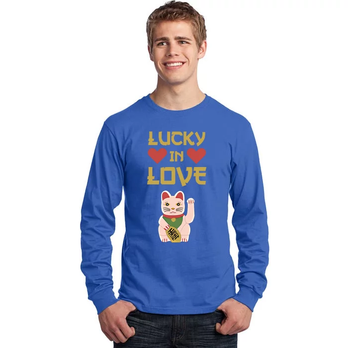 Lucky Love Cat Valentine Eki Neko Fortune Gift Tall Long Sleeve T-Shirt