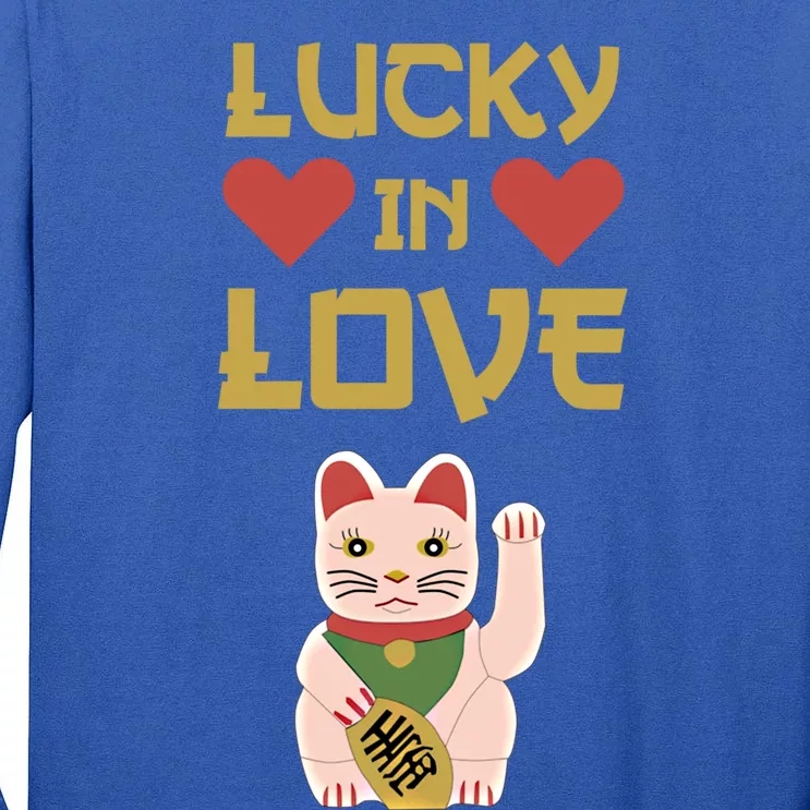 Lucky Love Cat Valentine Eki Neko Fortune Gift Tall Long Sleeve T-Shirt