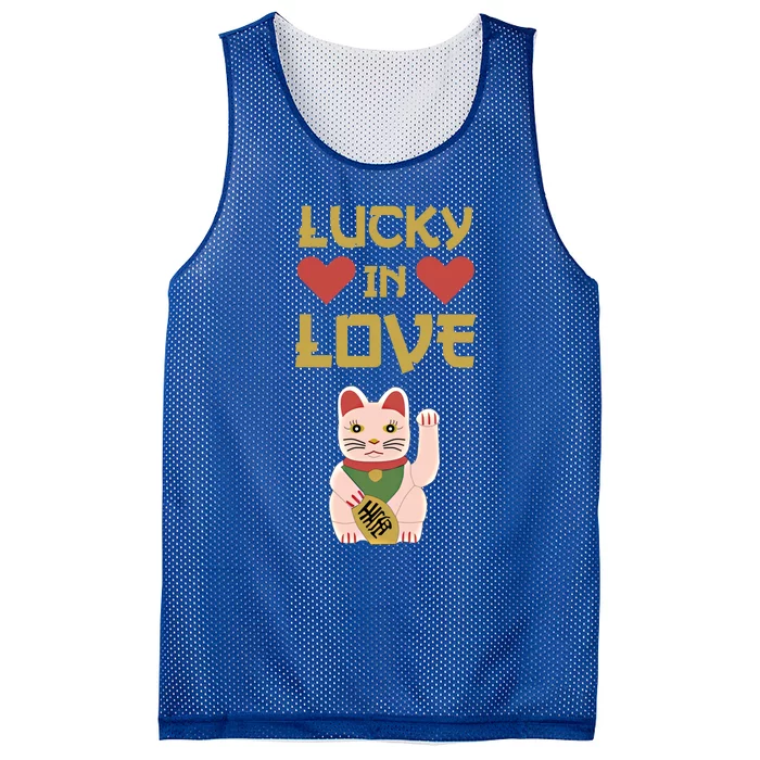 Lucky Love Cat Valentine Eki Neko Fortune Gift Mesh Reversible Basketball Jersey Tank