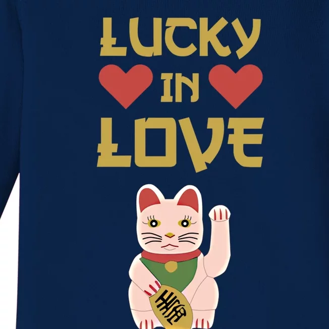 Lucky Love Cat Valentine Eki Neko Fortune Gift Baby Long Sleeve Bodysuit