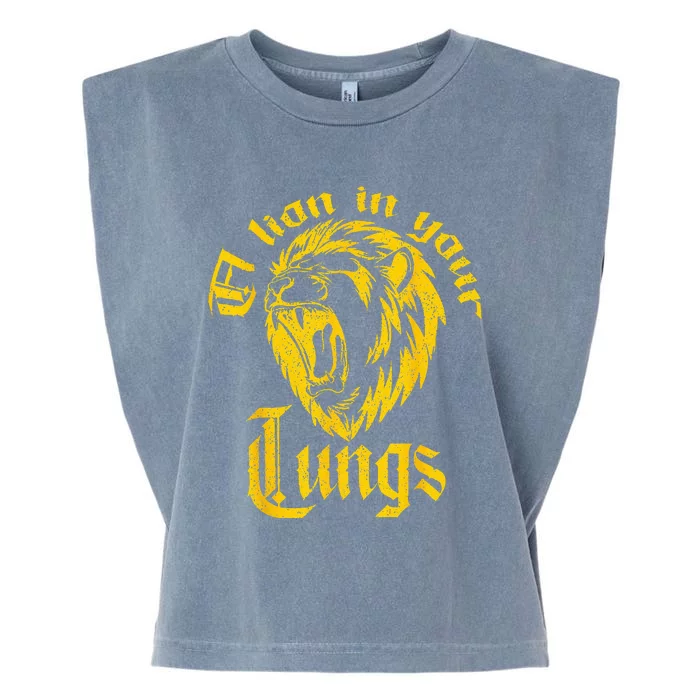 Lion Lungs Distressed Gold Garment-Dyed Women's Muscle Tee