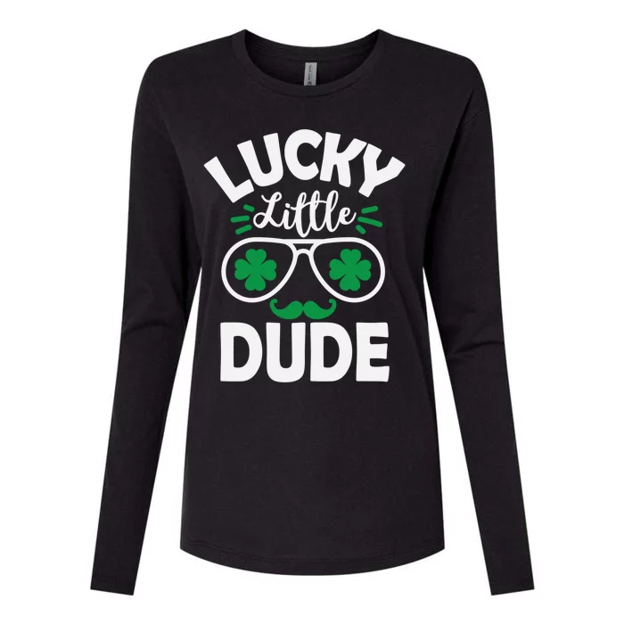 Lucky Little Dude Cute St Patrick's Day Four Leaf Clover Great Gift Womens Cotton Relaxed Long Sleeve T-Shirt