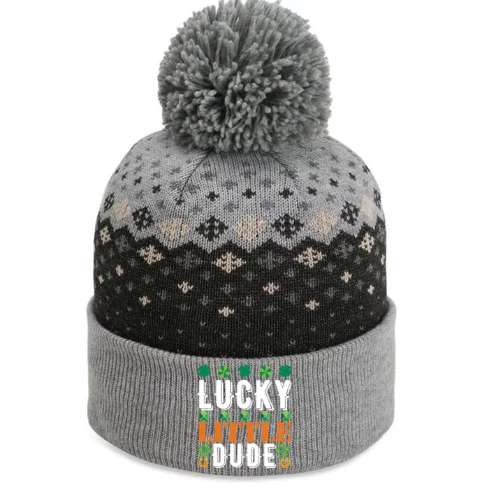 Lucky Little Dude Funny St Patrick' Day Gift The Baniff Cuffed Pom Beanie