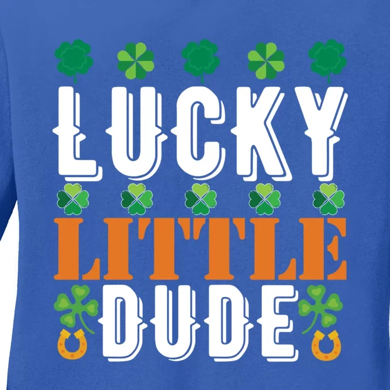 Lucky Little Dude Funny St Patrick' Day Gift Ladies Long Sleeve Shirt