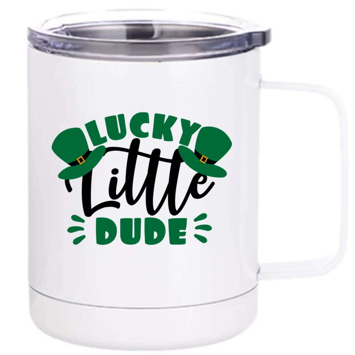 Lucky Little Dude St Patrick's Day Costume Short Sleeve Gift Front & Back 12oz Stainless Steel Tumbler Cup