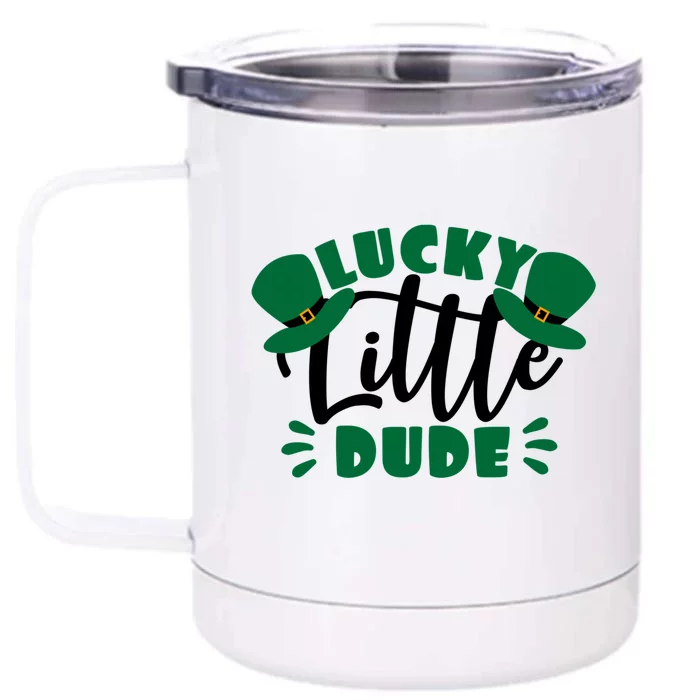 Lucky Little Dude St Patrick's Day Costume Short Sleeve Gift Front & Back 12oz Stainless Steel Tumbler Cup