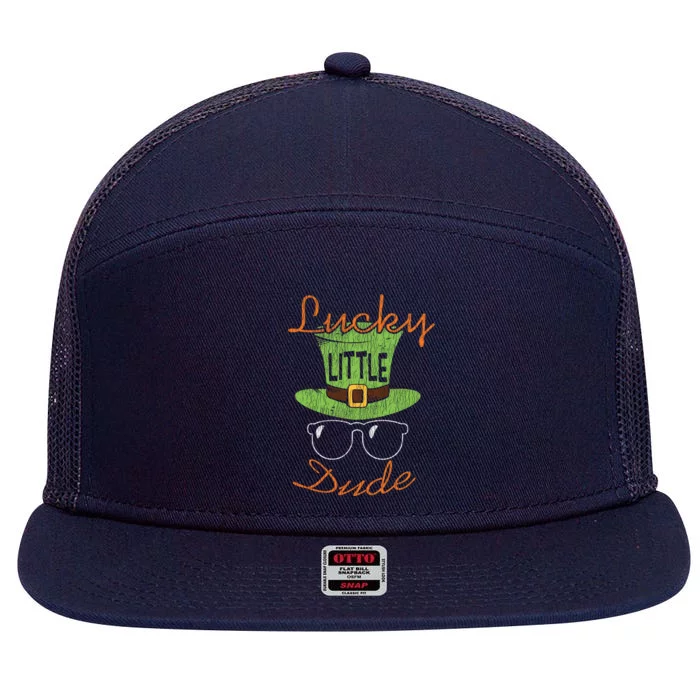 Lucky Little Dude St Patrick's Day Matching Gift Funny Gift 7 Panel Mesh Trucker Snapback Hat