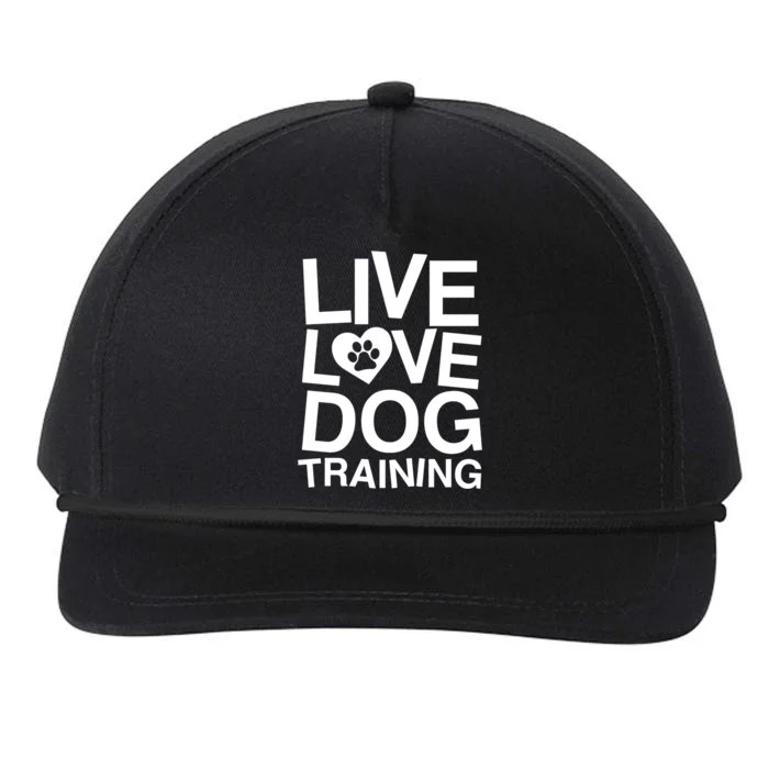 Live Love Dog Training Funny Service Dog Trainer Gift Snapback Five-Panel Rope Hat