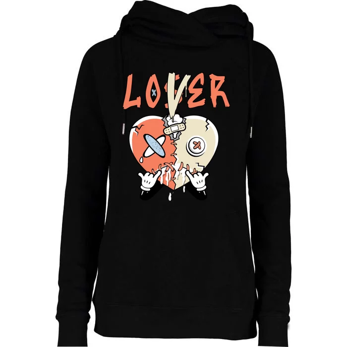 Loser Lover Drip Heart Crimson Bliss 5s Matching Womens Funnel Neck Pullover Hood