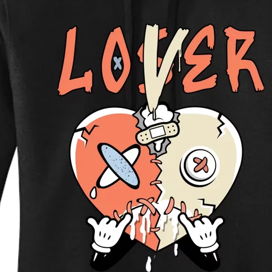 Loser Lover Drip Heart Crimson Bliss 5s Matching Women's Pullover Hoodie