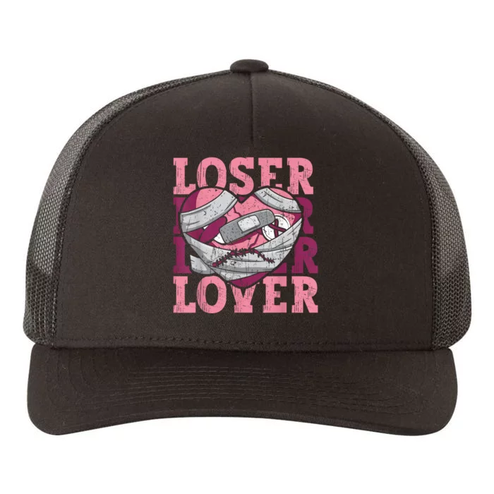 Lover Loser Dripping Heart Heartbreak Design Valentines Yupoong Adult 5-Panel Trucker Hat