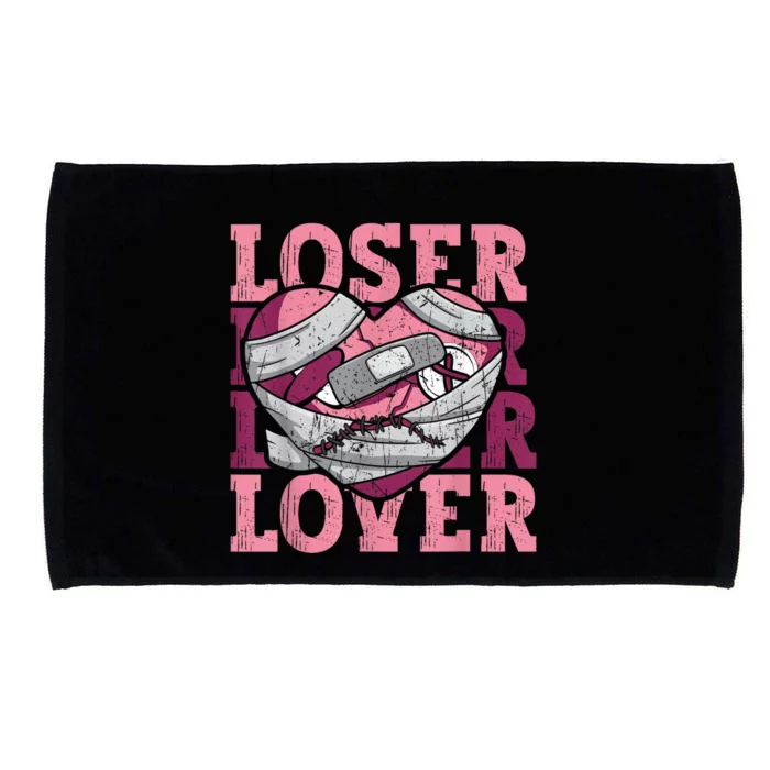 Lover Loser Dripping Heart Heartbreak Design Valentines Microfiber Hand Towel