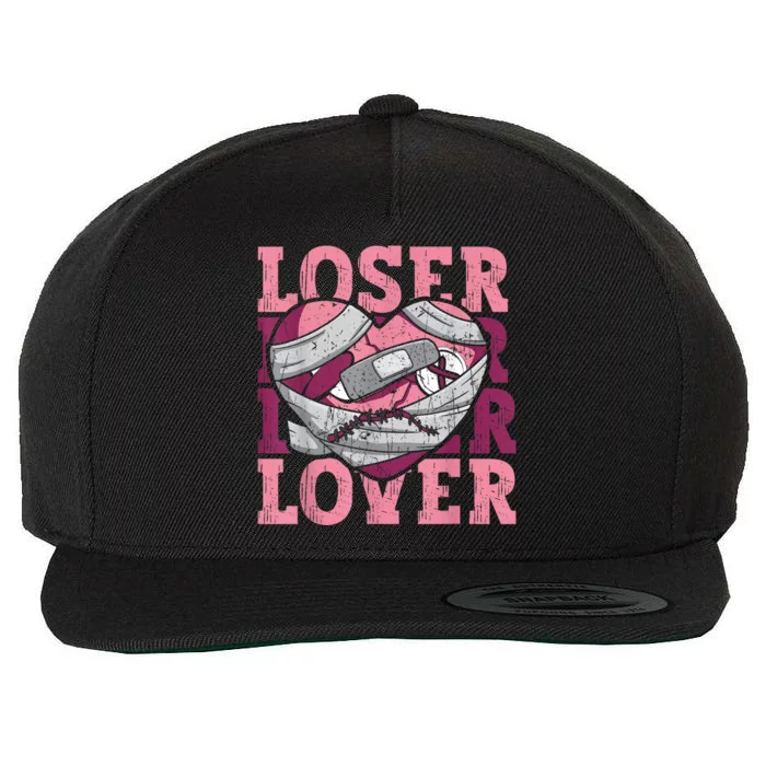 Lover Loser Dripping Heart Heartbreak Design Valentines Wool Snapback Cap