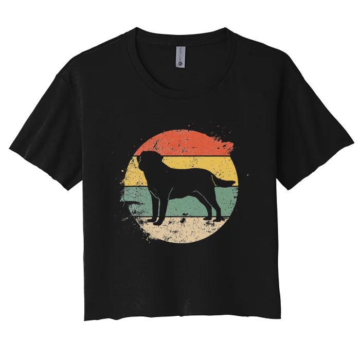 Labrador Lab Dog Yellow Black Labrador Retriever Women's Crop Top Tee