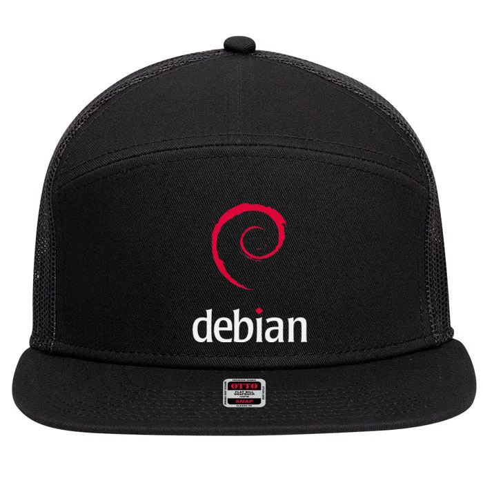 Linux Lover Debian Tagline Spiral Logo OpenSource Os 7 Panel Mesh Trucker Snapback Hat