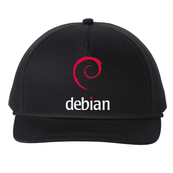 Linux Lover Debian Tagline Spiral Logo OpenSource Os Snapback Five-Panel Rope Hat