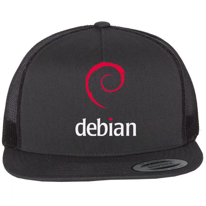 Linux Lover Debian Tagline Spiral Logo OpenSource Os Flat Bill Trucker Hat