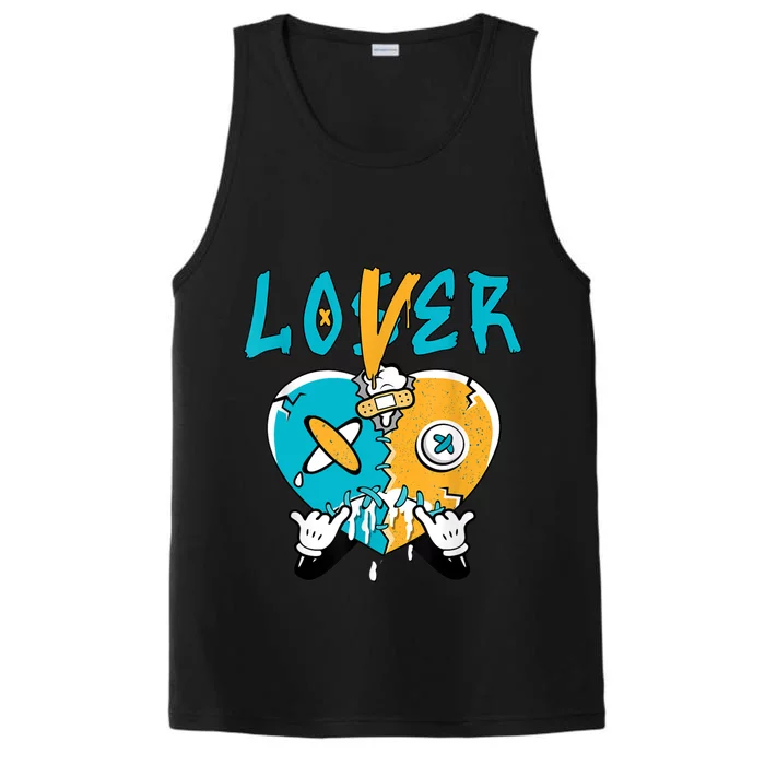 Loser Lover Drip Heart Retro Aqua 5s Matching Performance Tank