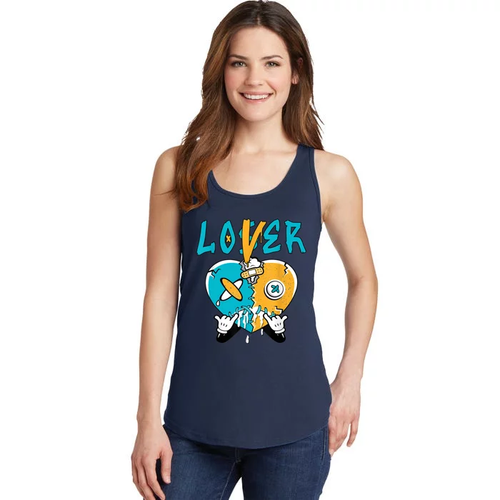 Loser Lover Drip Heart Retro Aqua 5s Matching Ladies Essential Tank