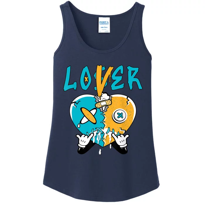 Loser Lover Drip Heart Retro Aqua 5s Matching Ladies Essential Tank