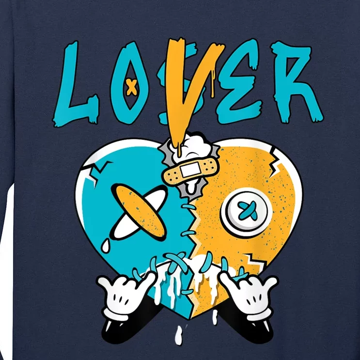 Loser Lover Drip Heart Retro Aqua 5s Matching Tall Long Sleeve T-Shirt