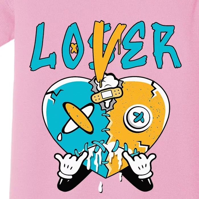 Loser Lover Drip Heart Retro Aqua 5s Matching Baby Bodysuit