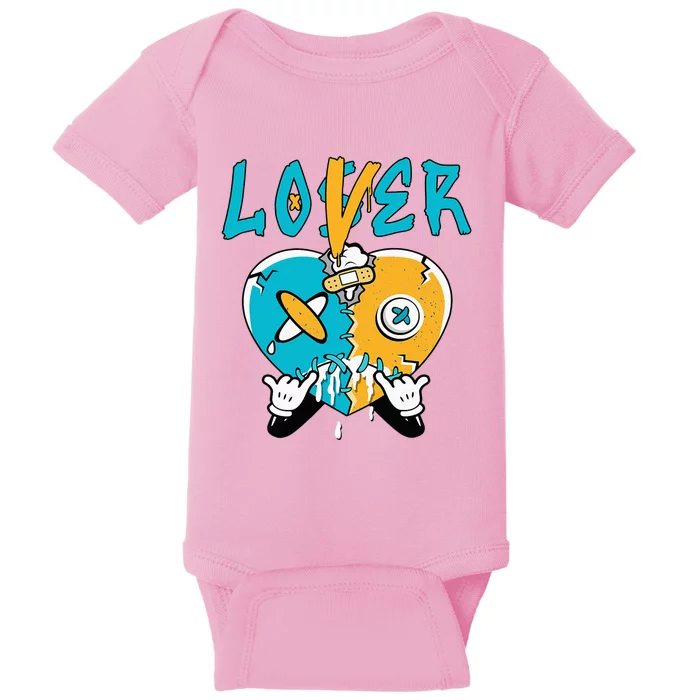 Loser Lover Drip Heart Retro Aqua 5s Matching Baby Bodysuit