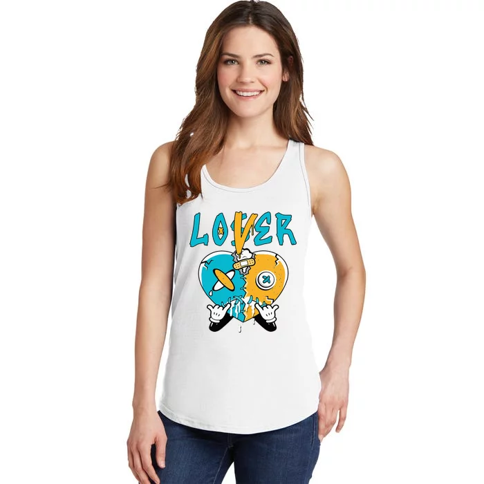 Loser Lover Drip Heart Retro Aqua 5s Matching Ladies Essential Tank