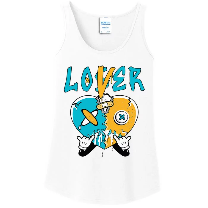 Loser Lover Drip Heart Retro Aqua 5s Matching Ladies Essential Tank