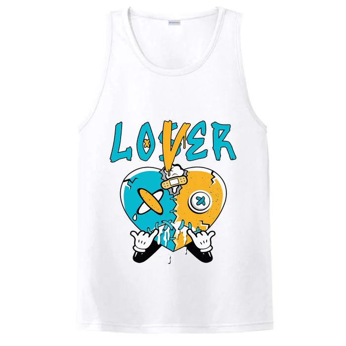 Loser Lover Drip Heart Retro Aqua 5s Matching Performance Tank