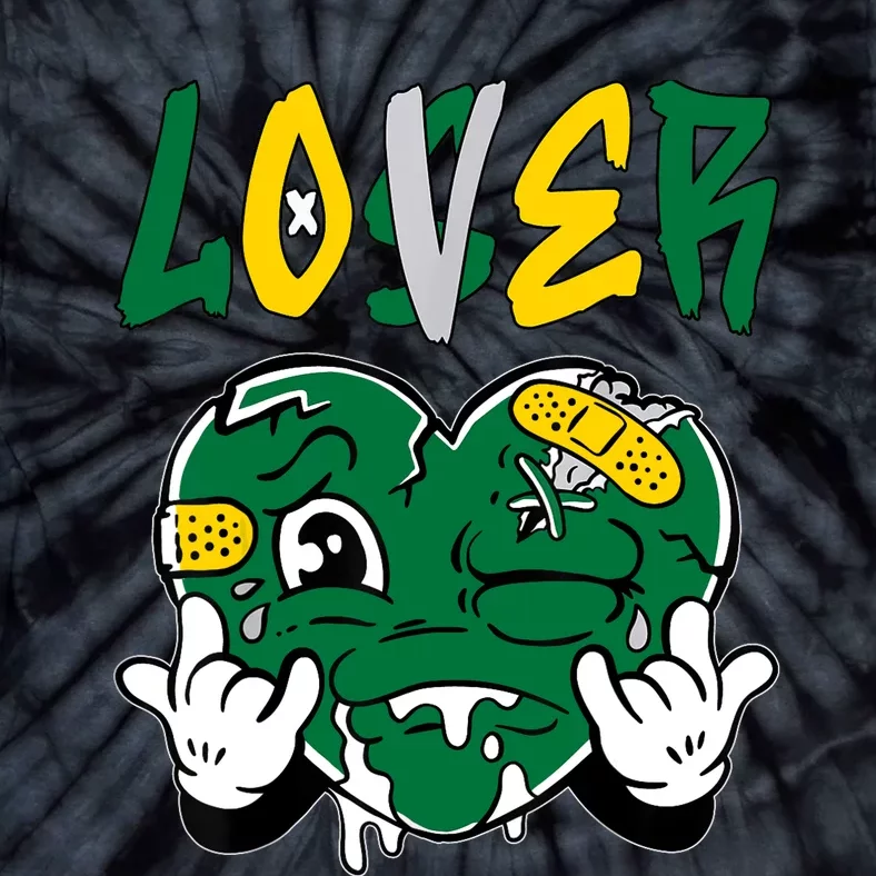 Loser Lover Drip Heart Green Yellow Matching Outfit Tie-Dye T-Shirt