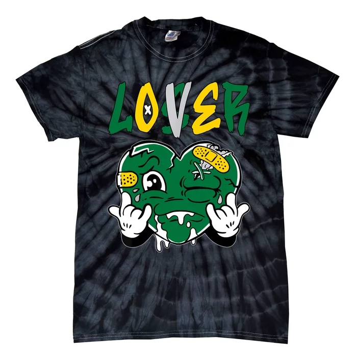 Loser Lover Drip Heart Green Yellow Matching Outfit Tie-Dye T-Shirt