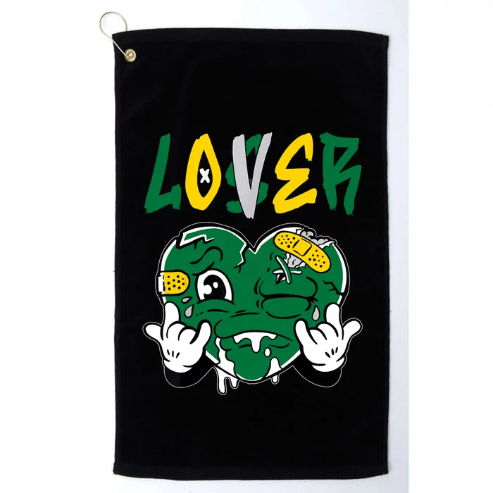 Loser Lover Drip Heart Green Yellow Matching Outfit Platinum Collection Golf Towel