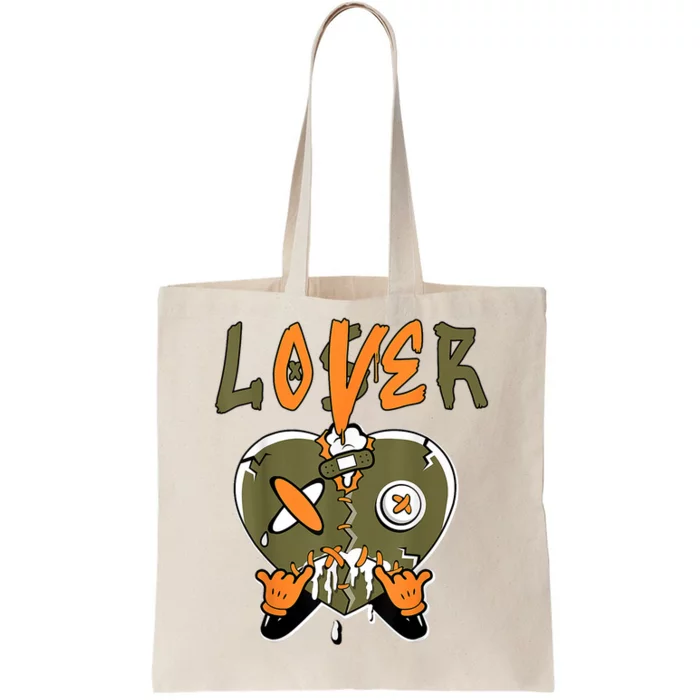 Loser Lover Drip Heart Olive Green 5s Matching Tote Bag