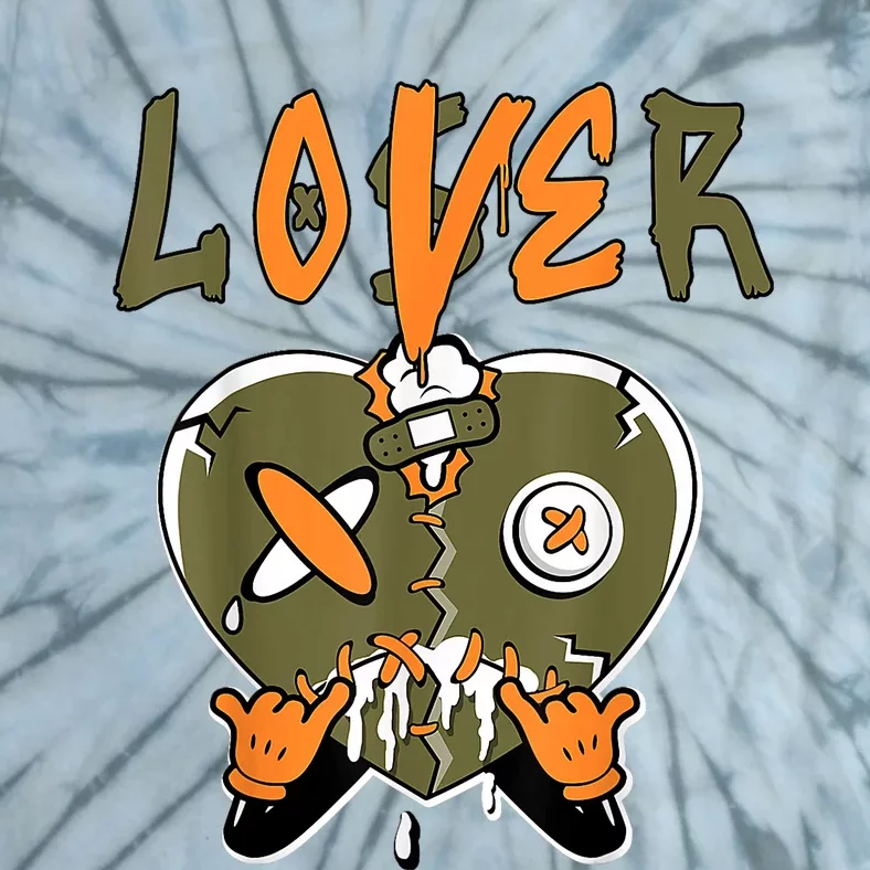 Loser Lover Drip Heart Olive Green 5s Matching Tie-Dye T-Shirt