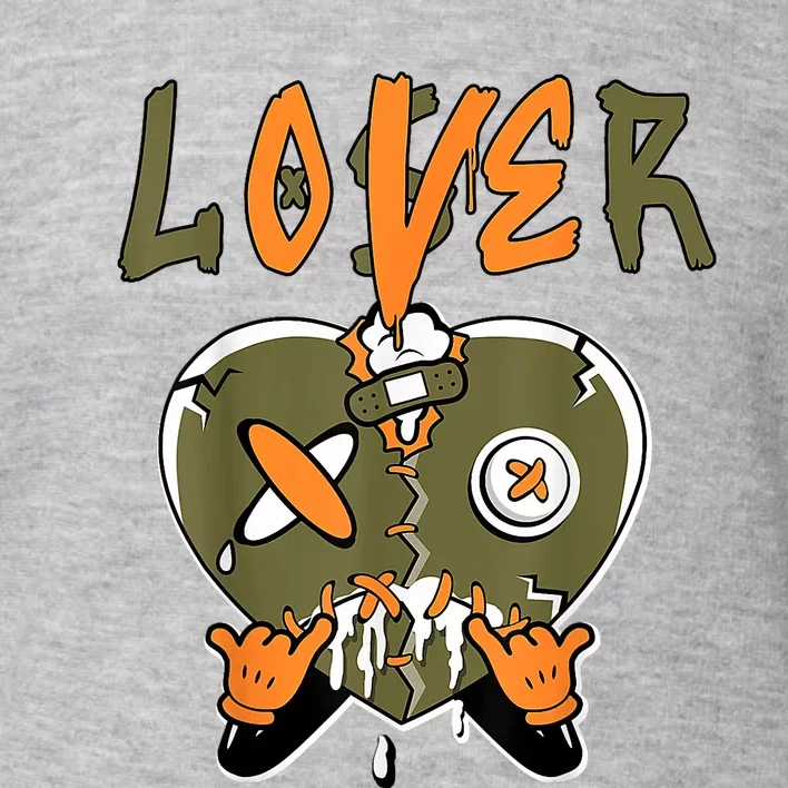 Loser Lover Drip Heart Olive Green 5s Matching Toddler Sweatshirt