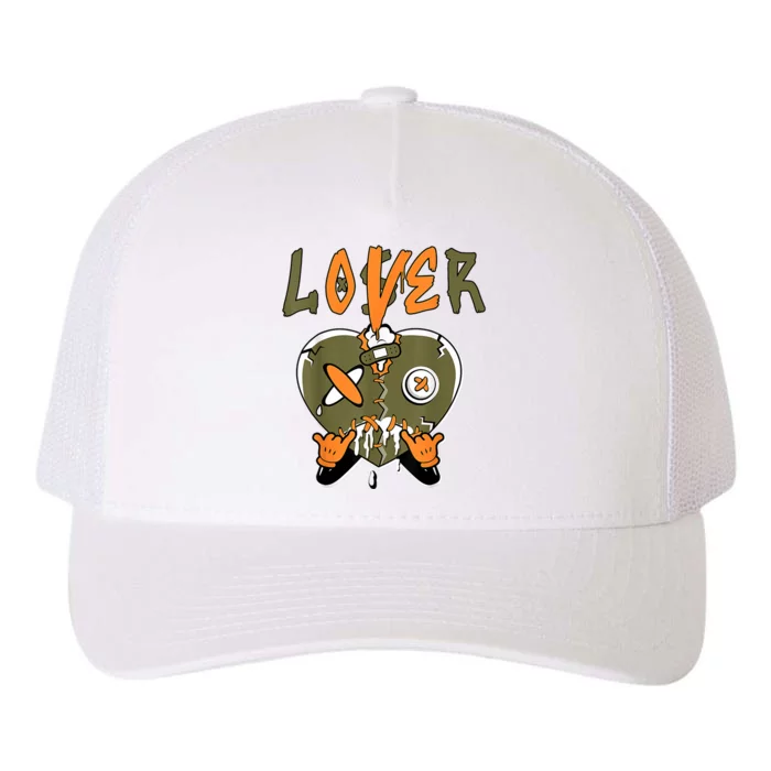 Loser Lover Drip Heart Olive Green 5s Matching Yupoong Adult 5-Panel Trucker Hat