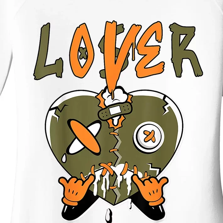 Loser Lover Drip Heart Olive Green 5s Matching Women's Perfect Tri Tunic Long Sleeve Shirt