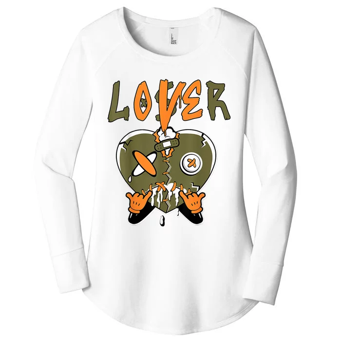 Loser Lover Drip Heart Olive Green 5s Matching Women's Perfect Tri Tunic Long Sleeve Shirt