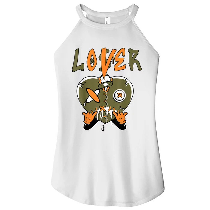 Loser Lover Drip Heart Olive Green 5s Matching Women’s Perfect Tri Rocker Tank