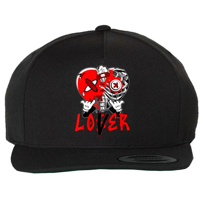 Loser Lover Dripping Heart Laser Red 5s Matching Wool Snapback Cap