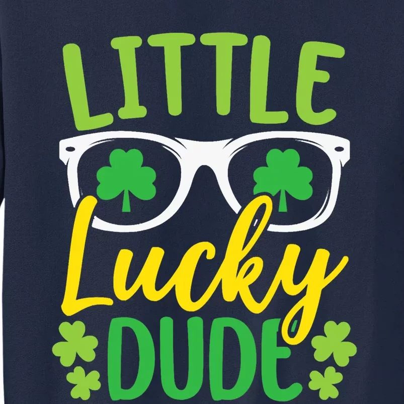 Little Lucky Dude St. Patrick's, Sunglasses With Shamrock Tall Sweatshirt