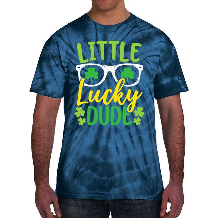 Little Lucky Dude St. Patrick's, Sunglasses With Shamrock Tie-Dye T-Shirt