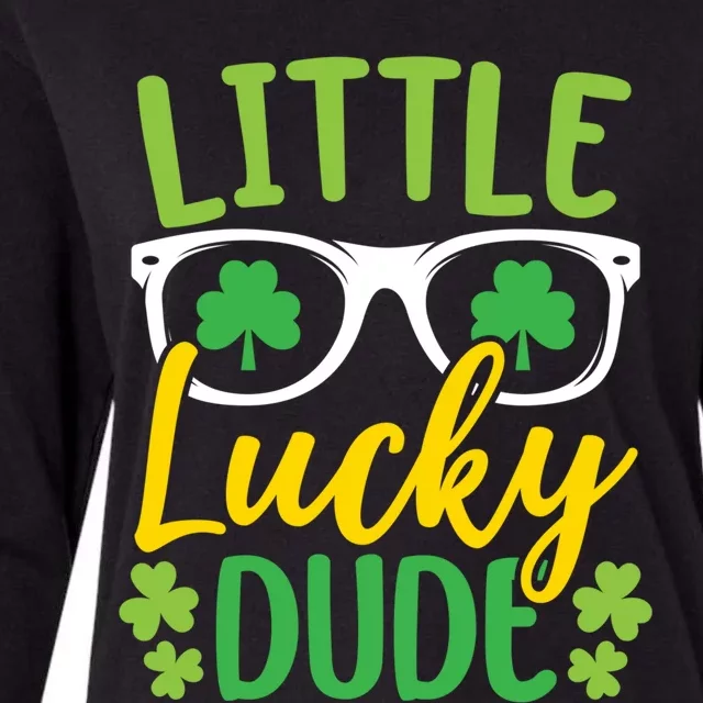 Little Lucky Dude Shamrock St Patricks Day Irish Pride Gift Womens Cotton Relaxed Long Sleeve T-Shirt