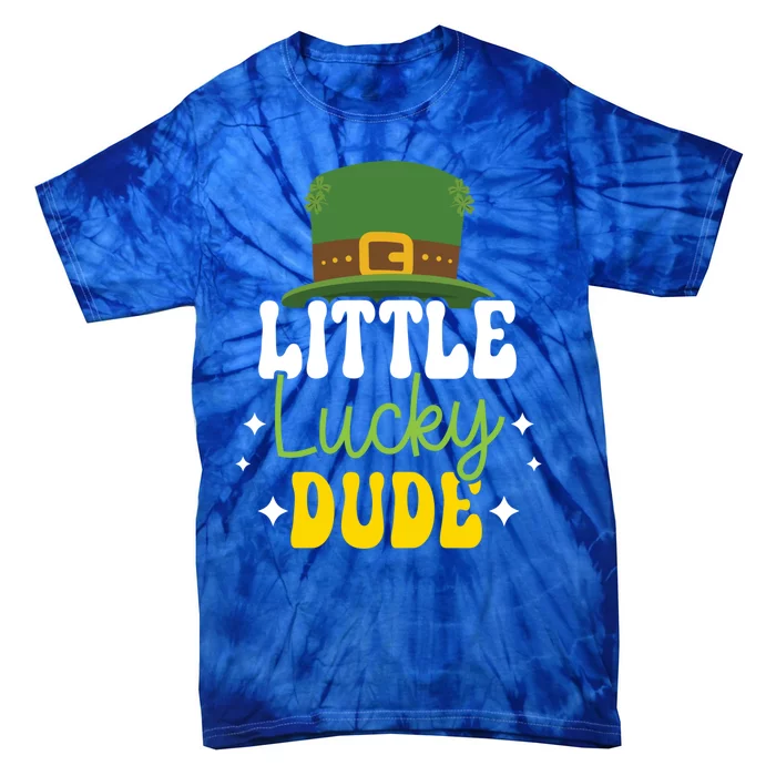 Little Lucky Dude Shamrock St Patricks Day Irish Pride Gift Tie-Dye T-Shirt