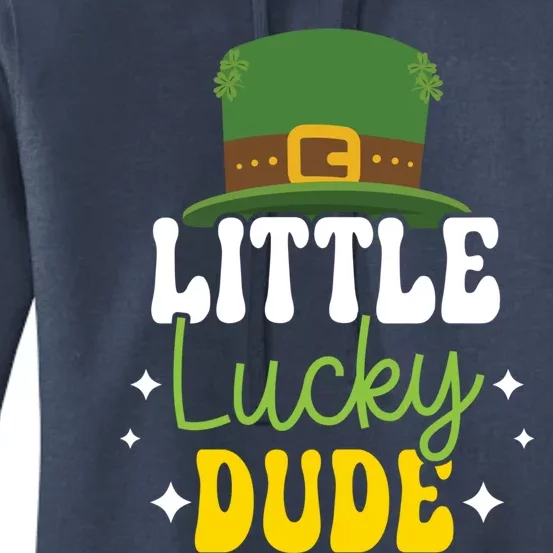 Little Lucky Dude Shamrock St Patricks Day Irish Pride Gift Women's Pullover Hoodie