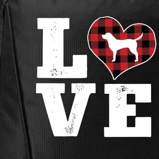 Love Labrador Dog Lovers Funny Gift Buffalo Plaid Valentines Day Gift City Backpack