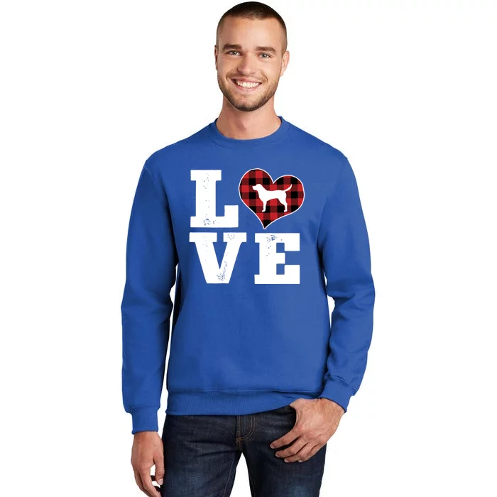 Love Labrador Dog Lovers Funny Gift Buffalo Plaid Valentines Day Gift Sweatshirt