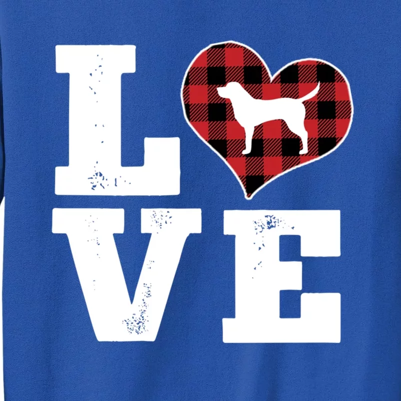 Love Labrador Dog Lovers Funny Gift Buffalo Plaid Valentines Day Gift Sweatshirt